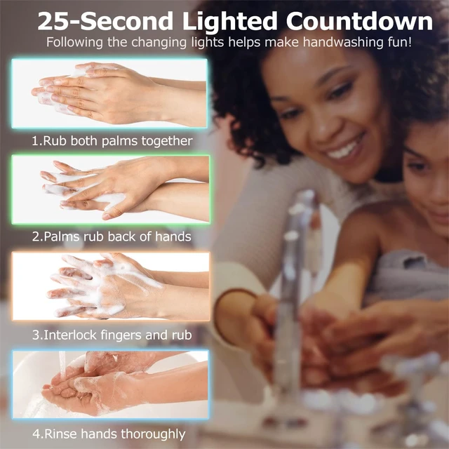 Alt view image 6 of 7 - 18.6 oz. Automatic Soap Dispenser, Touchless Liquid Soap Dispenser with SoapGlow Timer, 3 Gear Infrared Distance Sensing Volume Setting Perfect for Kitchen or Bathroom