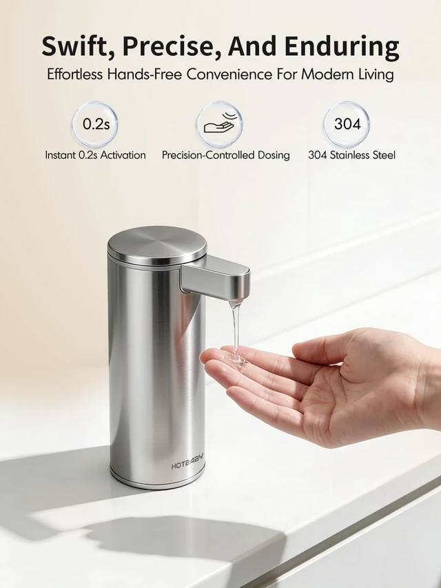 Alt view image 2 of 7 - Automatic Liquid Soap Dispenser Touchless: Stainless Steel Hand Soap Dispenser Auto - Free Touch Electric Soap Dispenser Rechargeable with Sensor for Kitchen, Bathroom, Commercial (Silver)