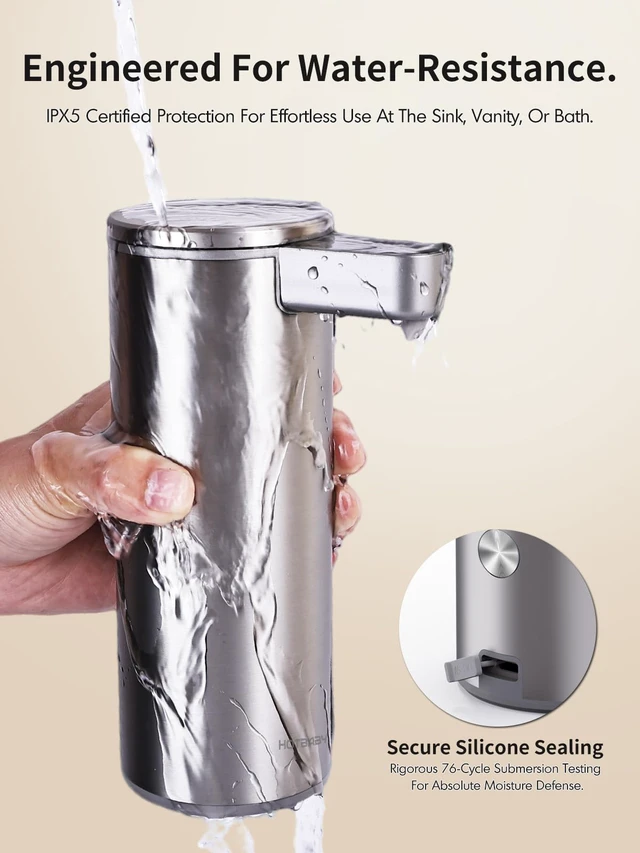 Alt view image 6 of 7 - Automatic Liquid Soap Dispenser Touchless: Stainless Steel Hand Soap Dispenser Auto - Free Touch Electric Soap Dispenser Rechargeable with Sensor for Kitchen, Bathroom, Commercial (Silver)