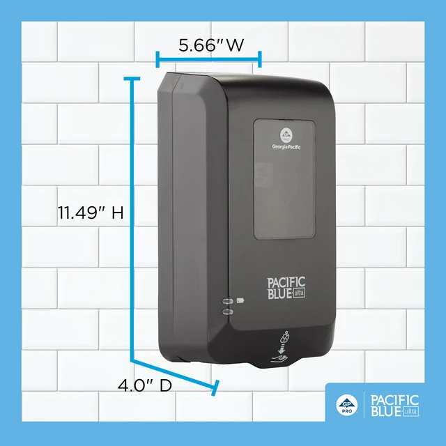 Alt view image 5 of 7 - (53590) Pacific Blue Ultra Automated Soap Dispenser, Black, Wall Mounted, Easy To Install & Maintain, Batteries Included