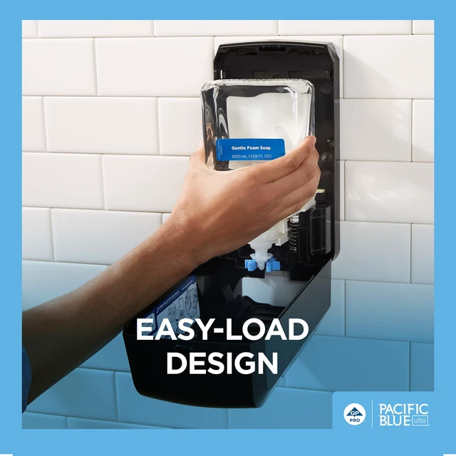 Alt view image 7 of 7 - (53590) Pacific Blue Ultra Automated Soap Dispenser, Black, Wall Mounted, Easy To Install & Maintain, Batteries Included