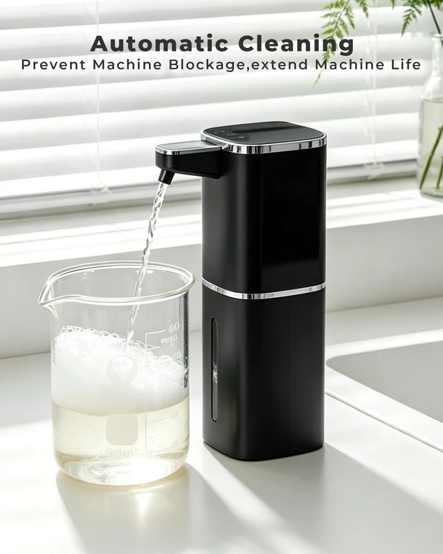 Alt view image 6 of 7 - Automatic Foaming Soap Dispenser, Touchless Rechargeable | 13.5oz/400mL, with 9 Foam Levels, IPX5 Waterproof, Hands Free for Kitchen Sink & Bathroom
