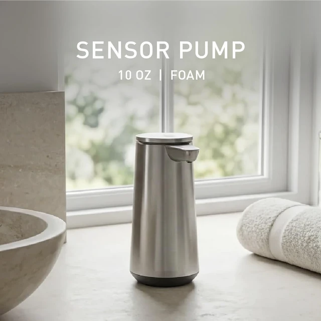 Alt view image 2 of 6 - Sensor Pump Foam, 10 oz Automatic Foaming Soap Dispenser for Kitchen and Bathroom, Touchless Motion Sensor, Variable Dispense, Rechargeable, Aerating Foam Pump, Brushed Stainless Steel