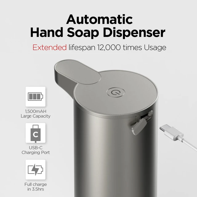 Alt view image 2 of 7 - Pure and Clean Foaming Dispenser, Automatic, Rechargeable(Ivory)