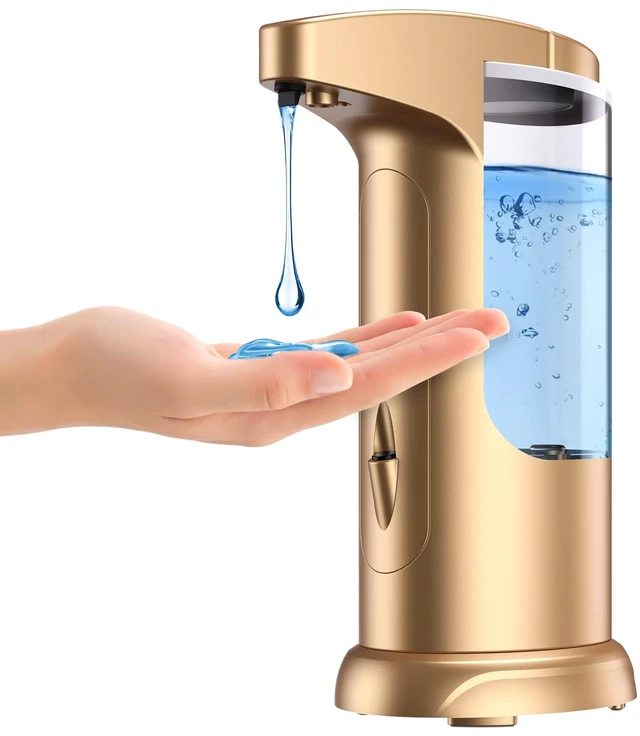 Main image of 370ml Touch-Free Battery Operated Electric Automatic Liquid Soap Dispenser - Adjustable Soap Dispensing Volume - Premium Soap Dispenser for Kitchen Bathroom Toilet (Golden)