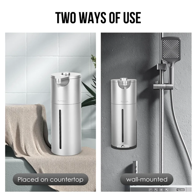 Alt view image 4 of 7 - Automatic Soap Dispenser Touchless,Upgrade Adjustable Volume for Thick and Thin Liquid Battery Hand Soap Dispenser,Dish Soap Dispenser Kitchen Bathroom,Auto Soap Dispenser Hands Free Silver