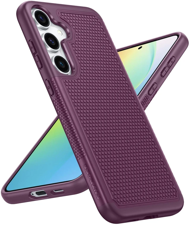 Main image of for Samsung Galaxy S24 Case: Dual Layer Non Slip Cover Burgundy | 14FT Military Grade Shockproof Protective Drop Protection, Matte Textured Cell Phone Cases, for Daily Use, Burgundy