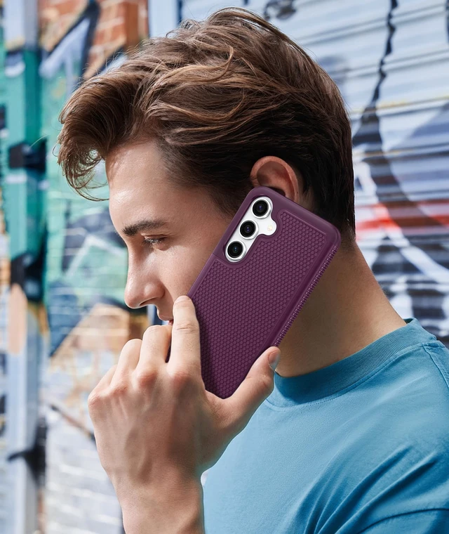 Alt view image 7 of 7 - for Samsung Galaxy S24 Case: Dual Layer Non Slip Cover Burgundy | 14FT Military Grade Shockproof Protective Drop Protection, Matte Textured Cell Phone Cases, for Daily Use, Burgundy