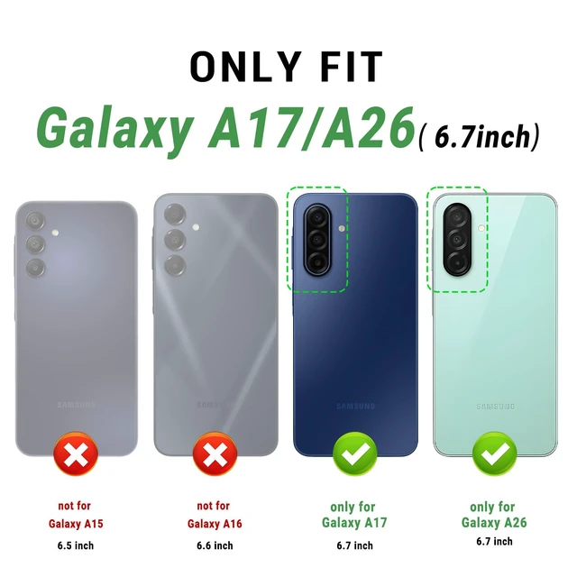 Alt view image 2 of 7 - Compatible with Samsung Galaxy A17/A26 Wallet case with RFID Blocking Credit Card Holder,Flip Book PU Leather Protective Cover Women Men for Samsung A17 Phone case Rose Gold
