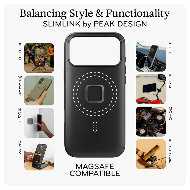 Alt view image 2 of 7 - Mobile Everyday Phone Case for iPhone 17, Charcoal, Slim Profile, Drop Protection, Weatherproof Fabric Shell, SlimLink Connects to Mobile Mounts & Gear
