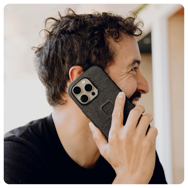 Alt view image 7 of 7 - Mobile Everyday Phone Case for iPhone 17, Charcoal, Slim Profile, Drop Protection, Weatherproof Fabric Shell, SlimLink Connects to Mobile Mounts & Gear