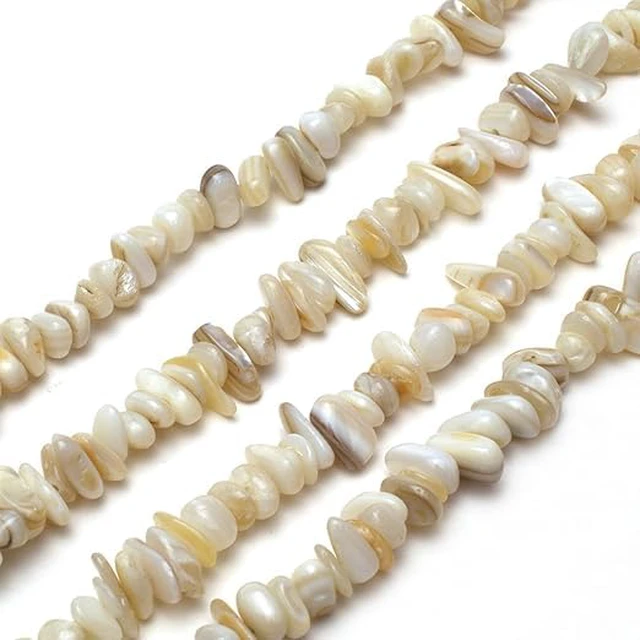 Alt view image 3 of 4 - Handmade Natural Gemstone Beaded Phone Charm Strap, Crystal Stone Wrist Lanyard for Cell Phone Case, Wallet, Keychain, Camera, and Purse Decoration (White Shell)