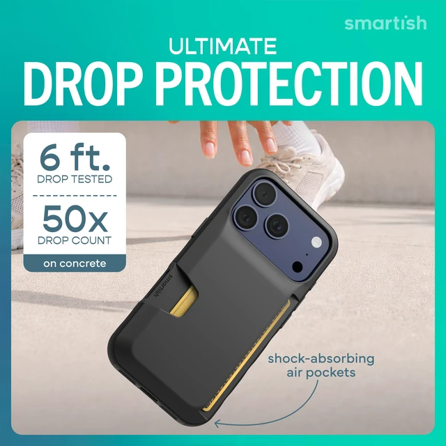 Alt view image 3 of 7 - iPhone 17 Pro Wallet Case, Card Holder, Wallet Slayer Vol 1, Black | Drop-Tested from 6 Feet, Holds 4 Cards + Cash, Protective & Slim, Thin & Grippy, Hidden Credit Card Slot for Apple iPhone