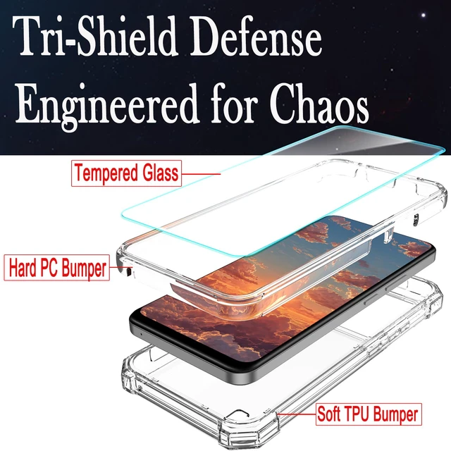 Alt view image 3 of 7 - for Cloud Mobile Stratus C8 Prime Case 3-in-1, with Screen Protector,Cloud C8 Prime Phone Case Full Body Protection,C8 PrimeHard PC Bumper & Silicone Back Military Grade Cover (Clear)