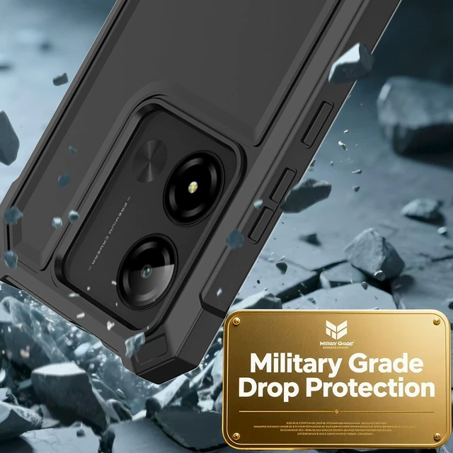 Alt view image 4 of 7 - for Cloud Mobile Stratus C8 Prime Case 3-in-1, with Screen Protector,Cloud C8 Prime Phone Case Full Body Protection,C8 PrimeHard PC Bumper & Silicone Back Military Grade Cover (Black)
