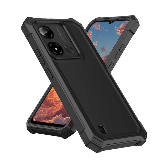 Alt view image 6 of 7 - for Cloud Mobile Stratus C8 Prime Case 3-in-1, with Screen Protector,Cloud C8 Prime Phone Case Full Body Protection,C8 PrimeHard PC Bumper & Silicone Back Military Grade Cover (Black)