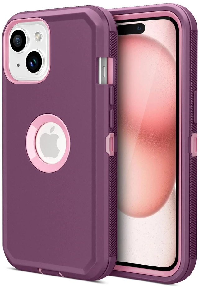 Main image of for iPhone 15 Case Heavy Duty Drop Protection Screenless Purple | Dual Layer Shockproof Rugged Hybrid Tough Bumper Dust Proof Phone Case Compatible with iPhone 15 6.1'' 2023 Women Men Teen