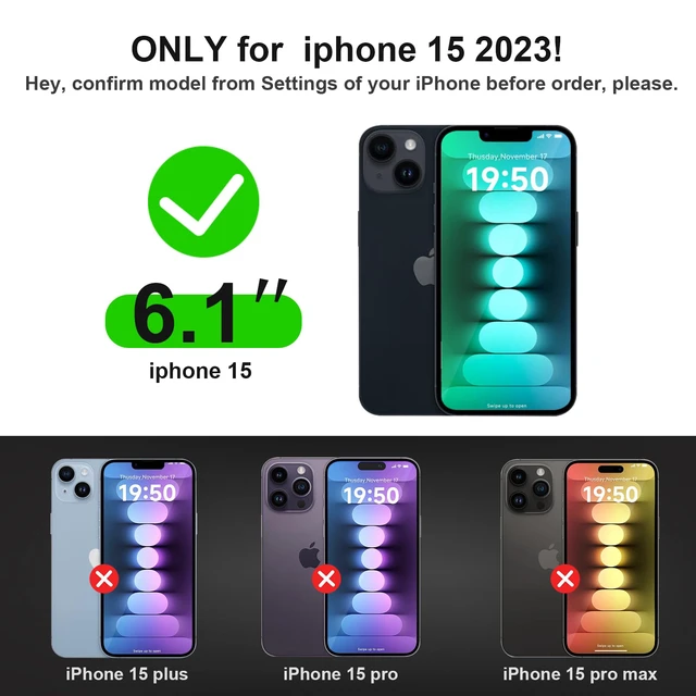 Alt view image 7 of 7 - for iPhone 15 Case Heavy Duty Drop Protection Screenless Purple | Dual Layer Shockproof Rugged Hybrid Tough Bumper Dust Proof Phone Case Compatible with iPhone 15 6.1'' 2023 Women Men Teen