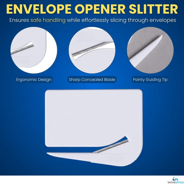 Alt view image 3 of 7 - Letter Opener, Envelope Opener Slitter Concealed Blade 2.5", White,6 Pack