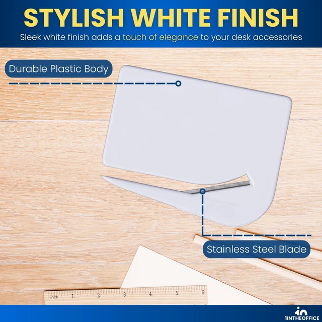 Alt view image 4 of 7 - Letter Opener, Envelope Opener Slitter Concealed Blade 2.5", White,6 Pack