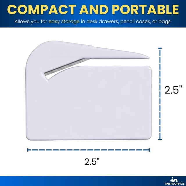 Alt view image 5 of 7 - Letter Opener, Envelope Opener Slitter Concealed Blade 2.5", White,6 Pack