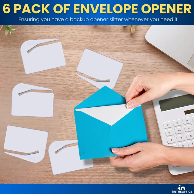 Alt view image 6 of 7 - Letter Opener, Envelope Opener Slitter Concealed Blade 2.5", White,6 Pack