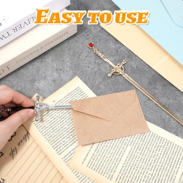 Alt view image 4 of 7 - 2 Pack Letter Openers, Stainless Steel Mail Opener Tool Vintage Decorative Letter Opener Envelope Slitter with Ergonomic Grip Handle Home and Office Mail Supplies (Gold, Silver)