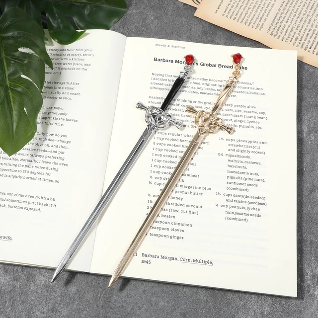 Alt view image 6 of 7 - 2 Pack Letter Openers, Stainless Steel Mail Opener Tool Vintage Decorative Letter Opener Envelope Slitter with Ergonomic Grip Handle Home and Office Mail Supplies (Gold, Silver)