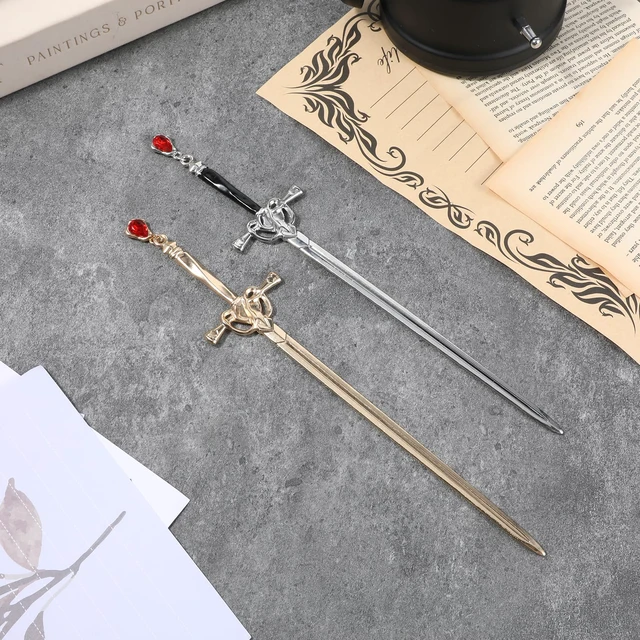 Alt view image 7 of 7 - 2 Pack Letter Openers, Stainless Steel Mail Opener Tool Vintage Decorative Letter Opener Envelope Slitter with Ergonomic Grip Handle Home and Office Mail Supplies (Gold, Silver)