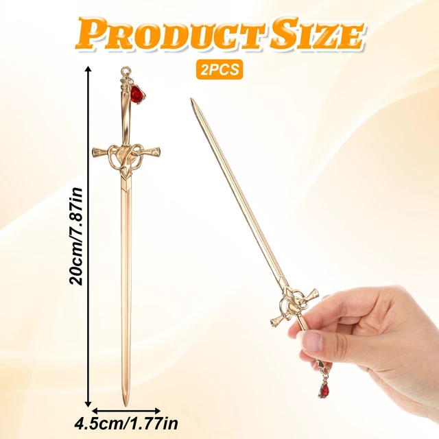 Alt view image 2 of 7 - 2 Pack Letter Openers, Stainless Steel Mail Opener Tool Vintage Decorative Letter Opener Envelope Slitter with Ergonomic Grip Handle Home and Office Mail Supplies (Gold, Silver)