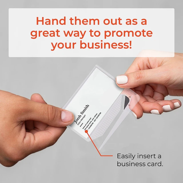 Alt view image 2 of 4 - Promotional Business Card Letter Openers, Clear, 100 Pack | Fits 3.5x2" Standard Cards | Easy to Use & Reuse | Premium Quality Build