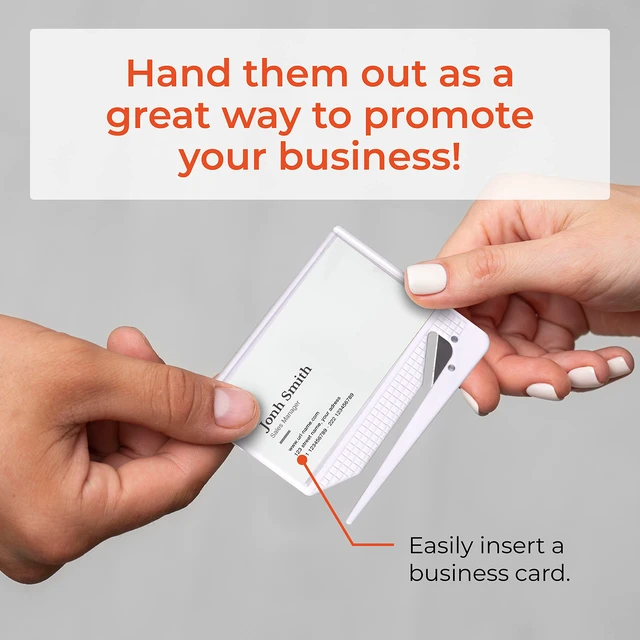 Alt view image 3 of 5 - Promotional Business Card Letter Openers, White, 100 Pack | Fits 3.5x2" Standard Cards | Easy to Use & Reuse | Premium Quality Build