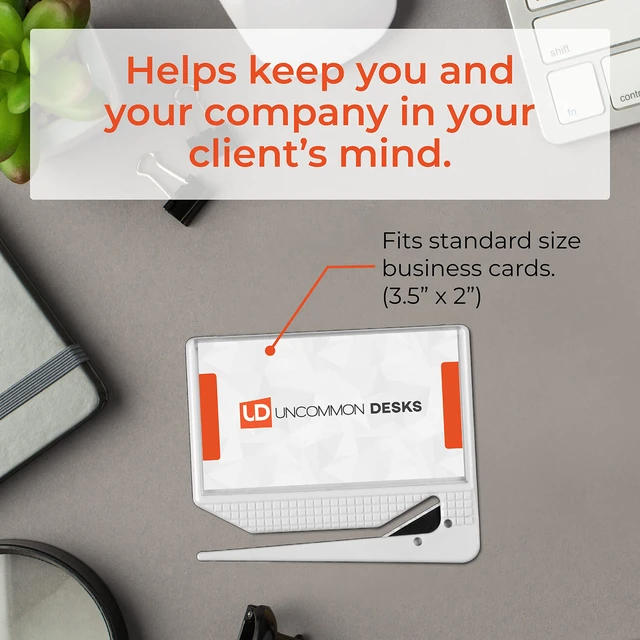 Alt view image 4 of 5 - Promotional Business Card Letter Openers, White, 100 Pack | Fits 3.5x2" Standard Cards | Easy to Use & Reuse | Premium Quality Build