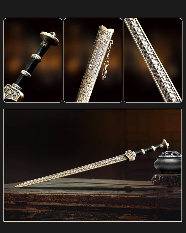 Alt view image 4 of 7 - Ancient Sword Letter Opener with Sheath and Display Stand, Decorative Letter Opener Sword, Mail Open Tool Envelope Slitter