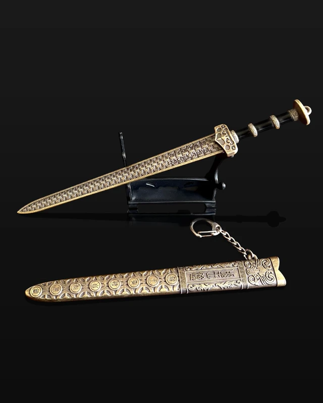 Alt view image 7 of 7 - Ancient Sword Letter Opener with Sheath and Display Stand, Decorative Letter Opener Sword, Mail Open Tool Envelope Slitter
