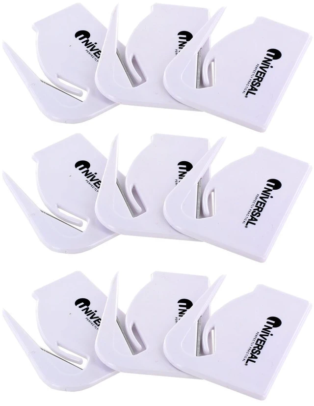 Alt view image 2 of 2 - Letter Slitter Hand Letter Opener w/Concealed Blade, 2 1/2", White, Pack of 9