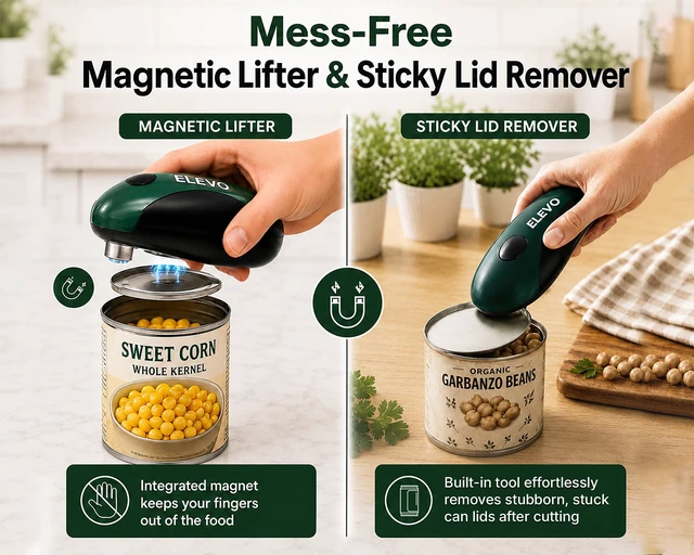 Alt view image 6 of 7 - Electric Can Opener USB-C Rechargeable, Hands-Free Automatic Tin Opener | 360° One-Touch Smooth Edge, Magnetic Lid Lifter & Stuck Lid Remover | Portable & Safe Kitchen Tool