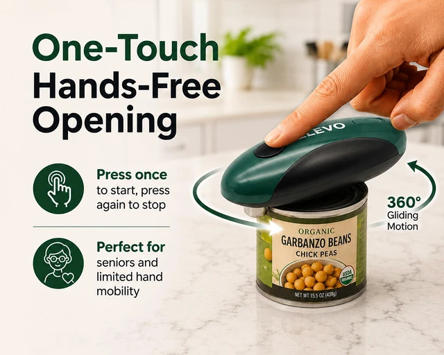 Alt view image 4 of 7 - Electric Can Opener USB-C Rechargeable, Hands-Free Automatic Tin Opener | 360° One-Touch Smooth Edge, Magnetic Lid Lifter & Stuck Lid Remover | Portable & Safe Kitchen Tool