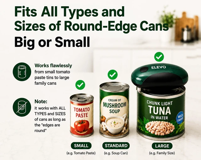 Alt view image 7 of 7 - Electric Can Opener USB-C Rechargeable, Hands-Free Automatic Tin Opener | 360° One-Touch Smooth Edge, Magnetic Lid Lifter & Stuck Lid Remover | Portable & Safe Kitchen Tool