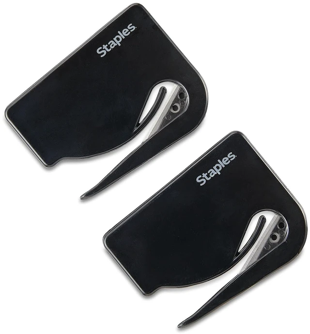Main image of Letter Openers, 2-Pack, Durable Precision Envelope Openers | Smooth-glide blade for fast, clean opening of everyday office mail.