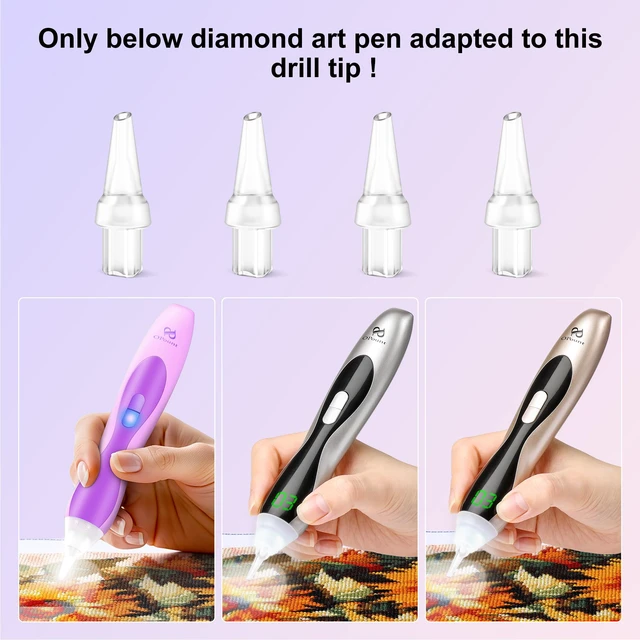 Alt view image 5 of 5 - 4Pcs Replacement Tips for Electric Diamond Painting Pen | 4pcs Single Tips, For Electric Diamond Painting Pen with Light