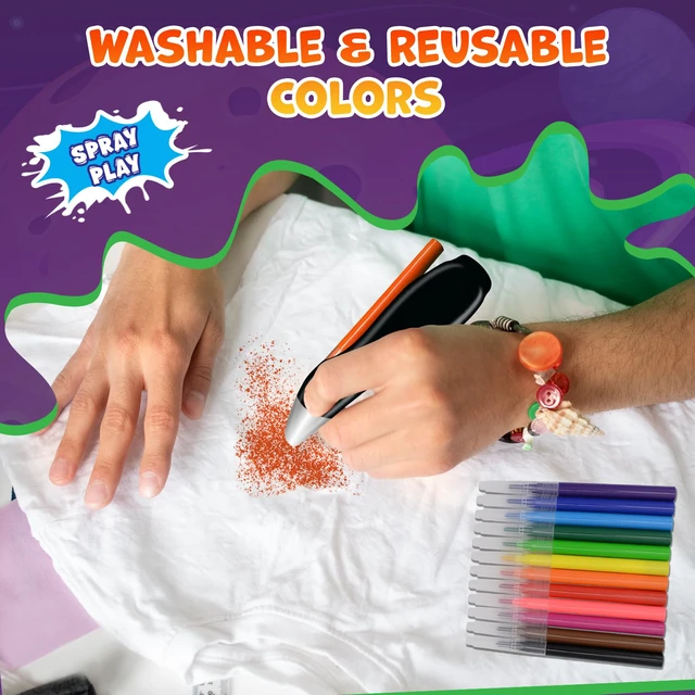 Alt view image 4 of 7 - Electric Airbrush Pen, Cordless Rechargeable Electric Airbrush Sprayer, Water Colour Spray Pen, Airbrush Marker Set 12 Colors, Washable Watercolour Paints Pens Art & Crafts Gift for Painting & Drawing