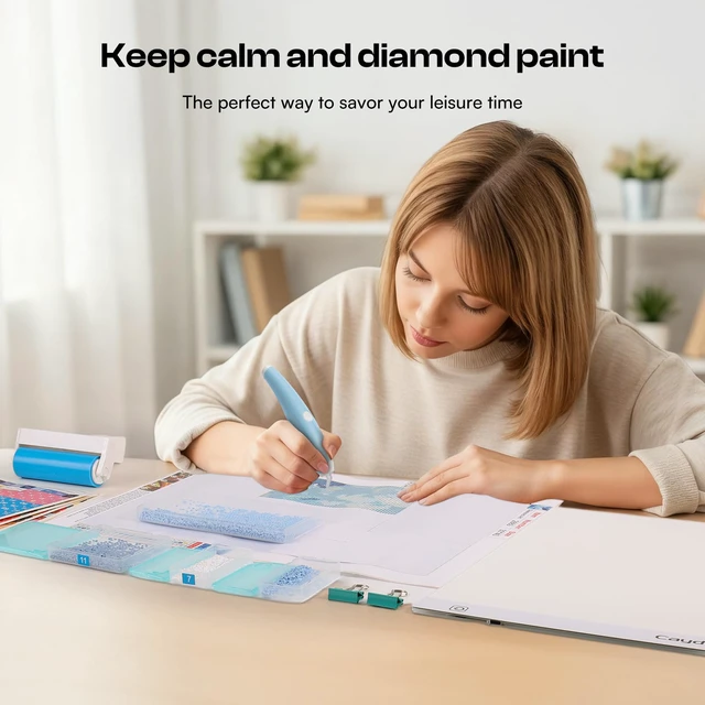 Alt view image 7 of 7 - 31 PCS All Inclusive Diamond Art Accessories Kit | A4 LED Light Pad Set with Diamond Art Sealer, Trays, Electric Pen, Roller Tool for 5D Diamond Paint