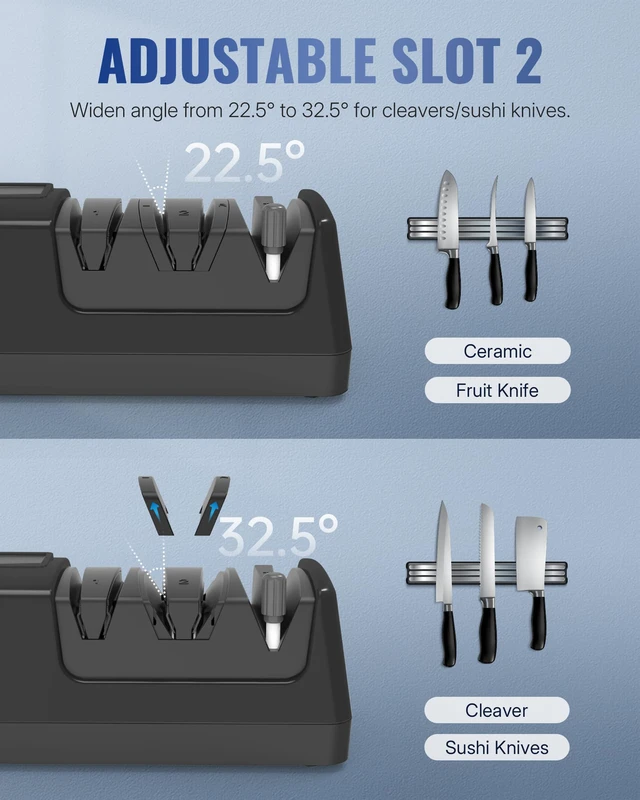 Alt view image 4 of 7 - Electric Knife Sharpener, 5-in-1, 3 Rotational Speed Adjustable Electric Knife Sharpener for Straight/Serrated/Ceramic Knives, Scissors, Chef Knives, Axes,Black B01KS06