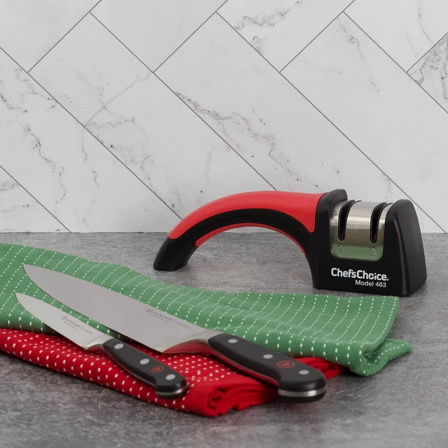 Alt view image 2 of 7 - Professional Manual Knife Sharpeners Pronto Hone for 15-Degree Straight-Edge and Serrated Knives with Precise Angle Control & Compact Footprint, 2 Stage, Black