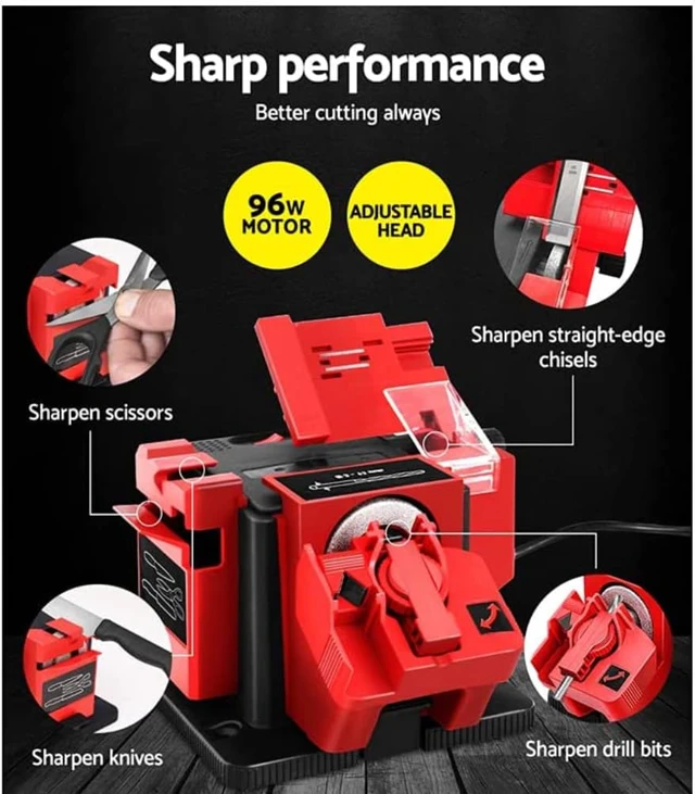 Alt view image 2 of 6 - Electric Drill Bit Sharpener, 3-in-1 Universal Sharpening Station, Multifunction Electric Sharpening Machine for Drill Bit Knife Chisel Scissor