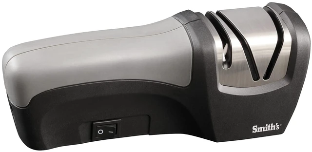Main image of 50029 Compact Electric Knife Sharpener , Stainless , Kitchen Knife 2 Stage Sharpener , Electric & Manual , Blade Guide , Quick Sharpening & Polishing , Straight Edge Blades , Handheld 120 V
