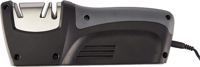 Alt view image 4 of 7 - 50029 Compact Electric Knife Sharpener , Stainless , Kitchen Knife 2 Stage Sharpener , Electric & Manual , Blade Guide , Quick Sharpening & Polishing , Straight Edge Blades , Handheld 120 V