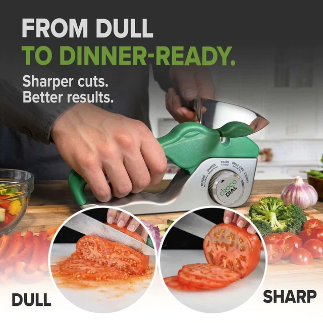 Alt view image 4 of 7 - 5-in-1 Knife Sharpener for Straight & Serrated Knives | 5-in-1 rotating sharpening system with tungsten carbide and ceramic restores, repairs, polishes, and sharpens blades.