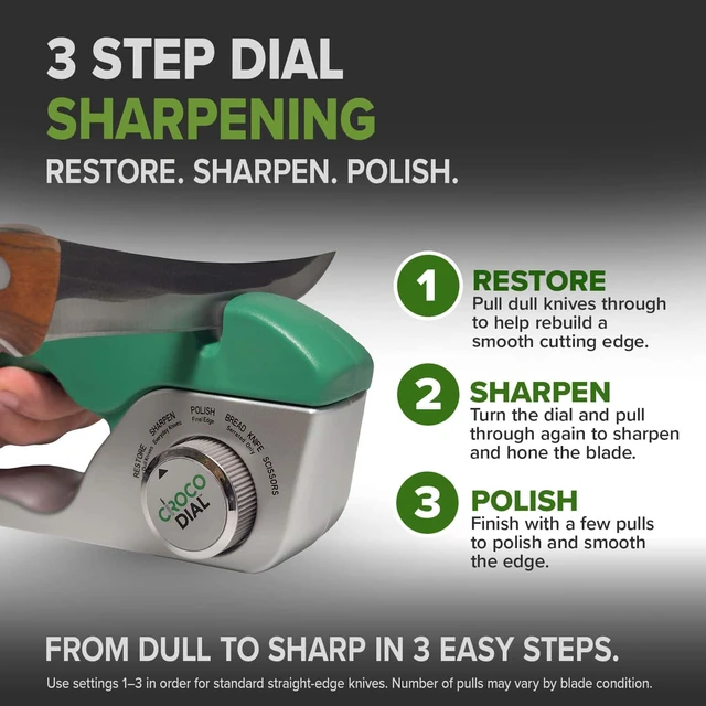 Alt view image 2 of 7 - 5-in-1 Knife Sharpener for Straight & Serrated Knives | 5-in-1 rotating sharpening system with tungsten carbide and ceramic restores, repairs, polishes, and sharpens blades.